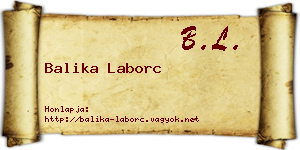 Balika Laborc névjegykártya